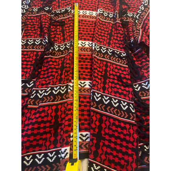 Rafaella Women’s Southwestern Print Fringe Cardigan Duster Size M - Picture 4 of 8